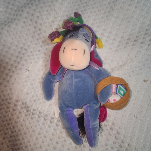 DISNEY EUC EYEORE EASTER BONNET BEANIE BABIES STUFFIES - Picture 1 of 6